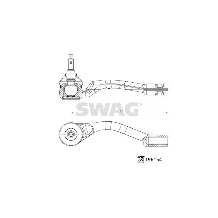 Skersinės vairo trauklės galas SWAG 33 11 2022