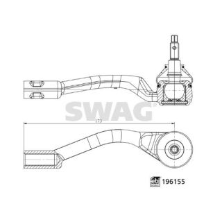 Skersinės vairo trauklės galas SWAG 33 11 2023