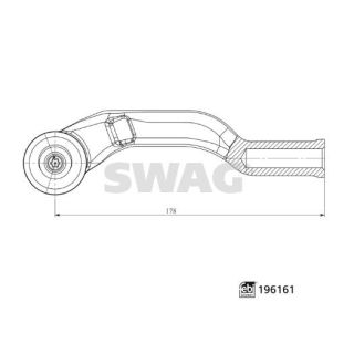 Skersinės vairo trauklės galas SWAG 33 11 2028