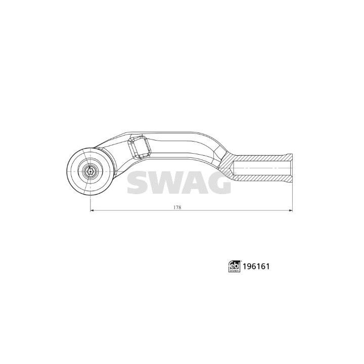 Skersinės vairo trauklės galas SWAG 33 11 2028