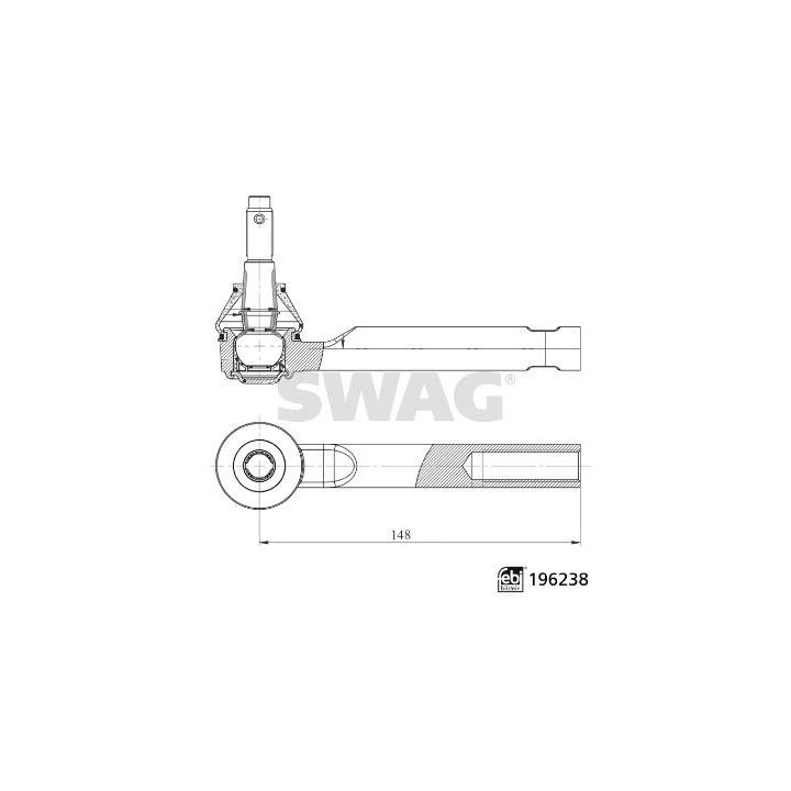 Skersinės vairo trauklės galas SWAG 33 11 2075