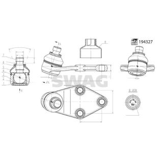 Šarnyras / girgždukas SWAG 33 11 1632