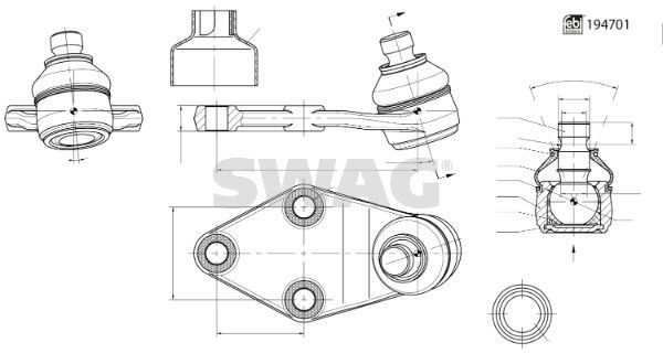 Šarnyras / girgždukas SWAG 33 11 1746