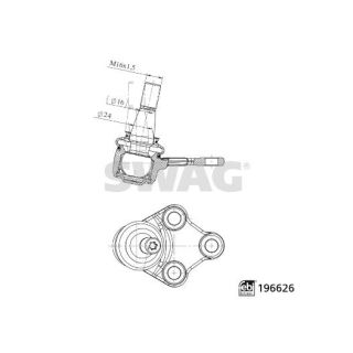 Šarnyras / girgždukas SWAG 33 11 2278