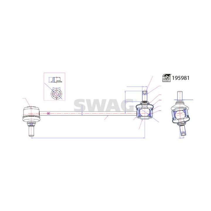 šarnyro stabilizatorius SWAG 33 11 1936