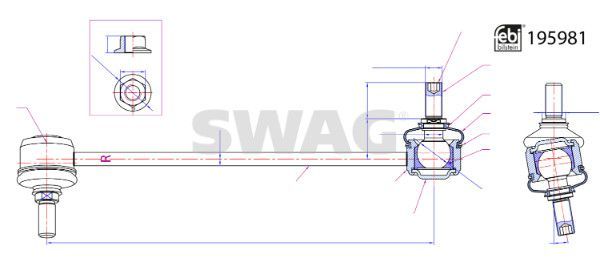 šarnyro stabilizatorius SWAG 33 11 1936