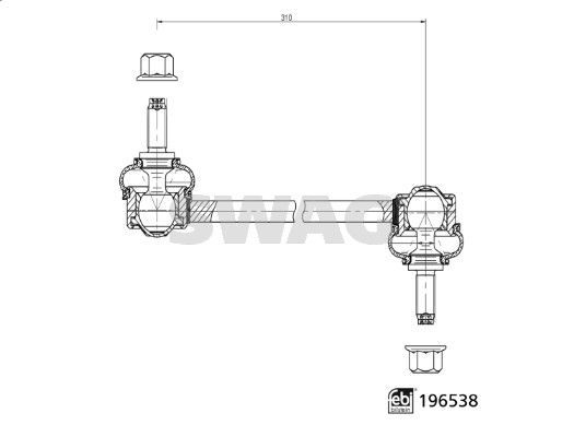 šarnyro stabilizatorius SWAG 33 11 2221