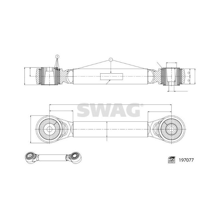 šarnyro stabilizatorius SWAG 33 11 2460