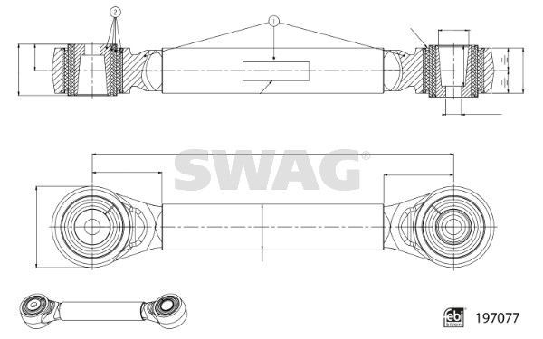 šarnyro stabilizatorius SWAG 33 11 2460