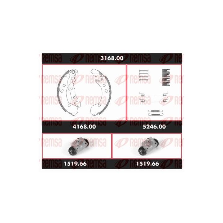 Stabdžių rinkinys, būgniniai stabdžiai REMSA SPK 3168.00