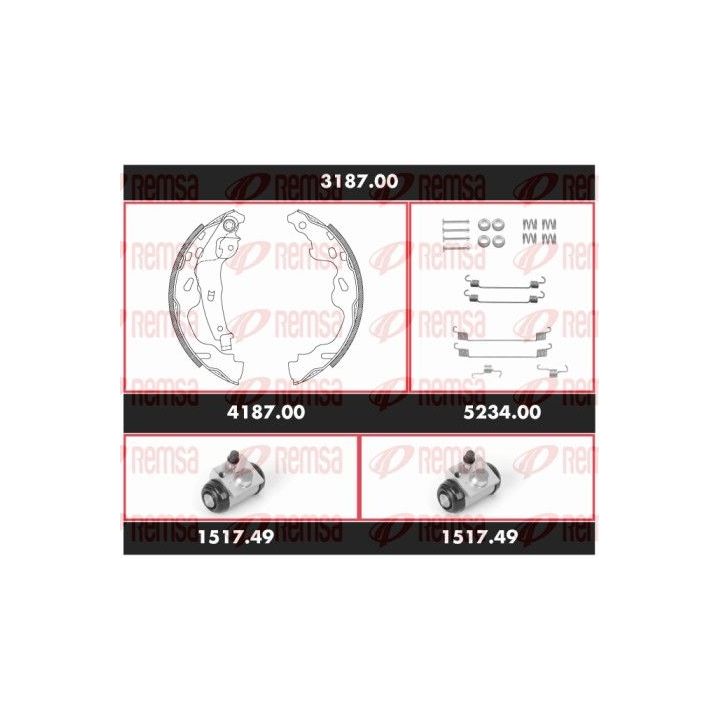 Stabdžių rinkinys, būgniniai stabdžiai REMSA SPK 3187.00