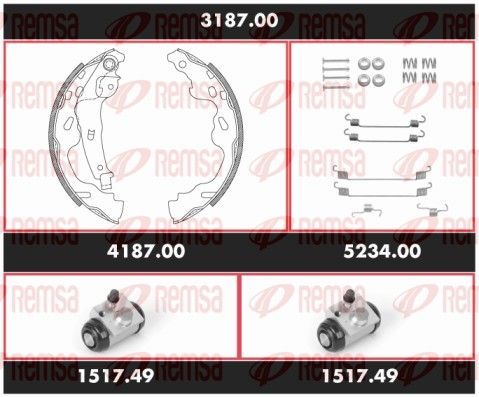 Stabdžių rinkinys, būgniniai stabdžiai REMSA SPK 3187.00