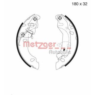 Stabdžių trinkelių komplektas METZGER MG 980