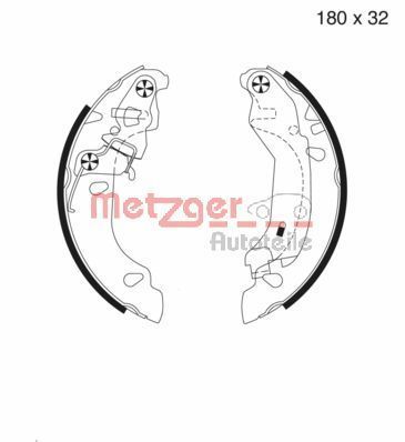Stabdžių trinkelių komplektas METZGER MG 980