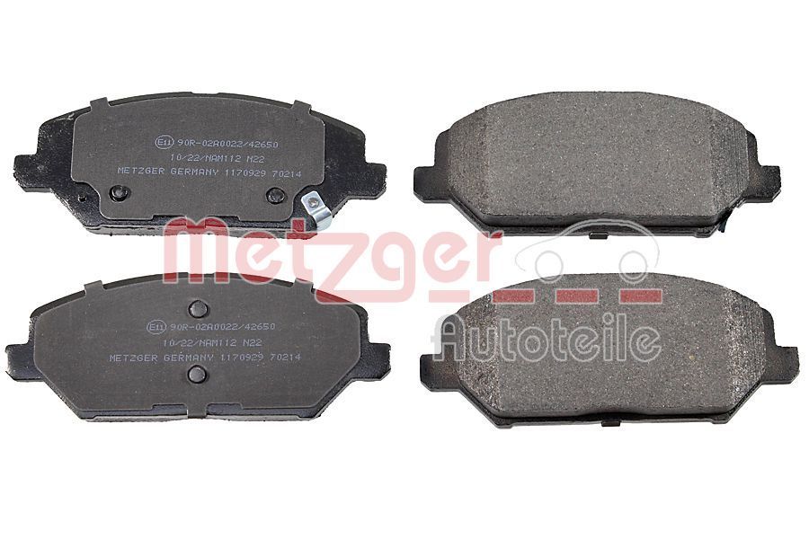 Stabdžių trinkelių rinkinys, diskinis stabdys METZGER 1170929