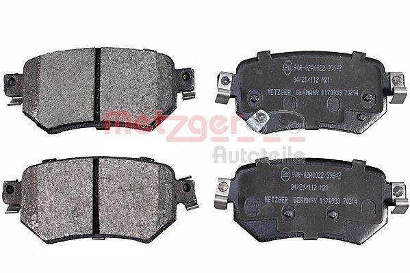 Stabdžių trinkelių rinkinys, diskinis stabdys METZGER 1170933