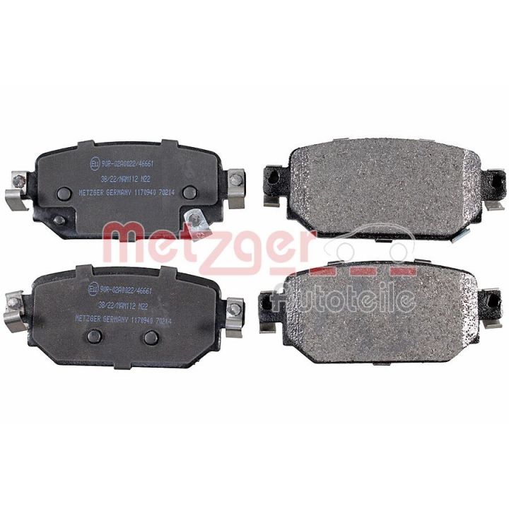 Stabdžių trinkelių rinkinys, diskinis stabdys METZGER 1170940