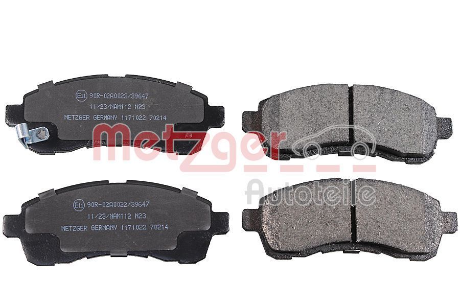 Stabdžių trinkelių rinkinys, diskinis stabdys METZGER 1171022