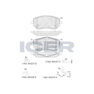 Stabdžių trinkelių rinkinys, diskinis stabdys ICER 182427-208