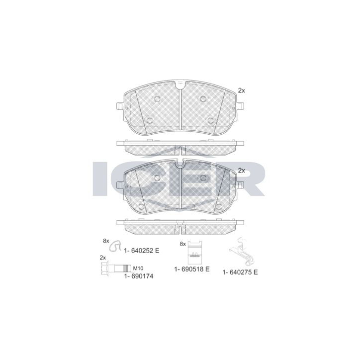 Stabdžių trinkelių rinkinys, diskinis stabdys ICER 182451-208