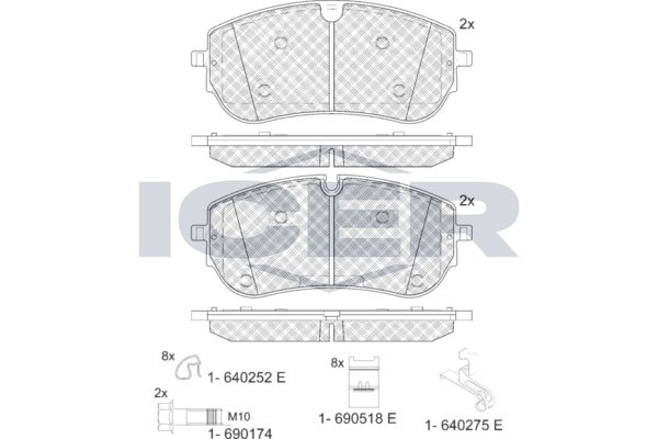 Stabdžių trinkelių rinkinys, diskinis stabdys ICER 182451-208