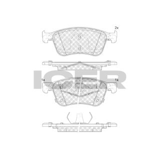 Stabdžių trinkelių rinkinys, diskinis stabdys ICER 182496