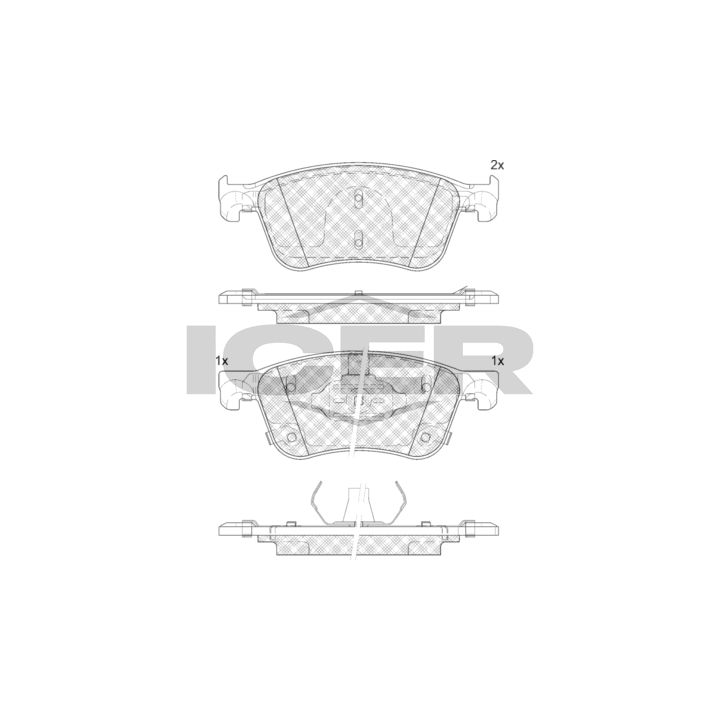 Stabdžių trinkelių rinkinys, diskinis stabdys ICER 182496