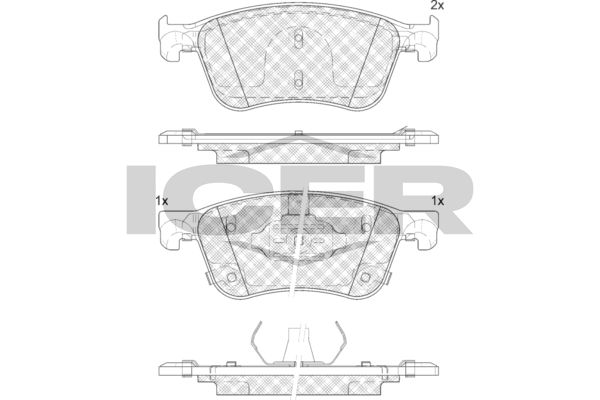 Stabdžių trinkelių rinkinys, diskinis stabdys ICER 182496