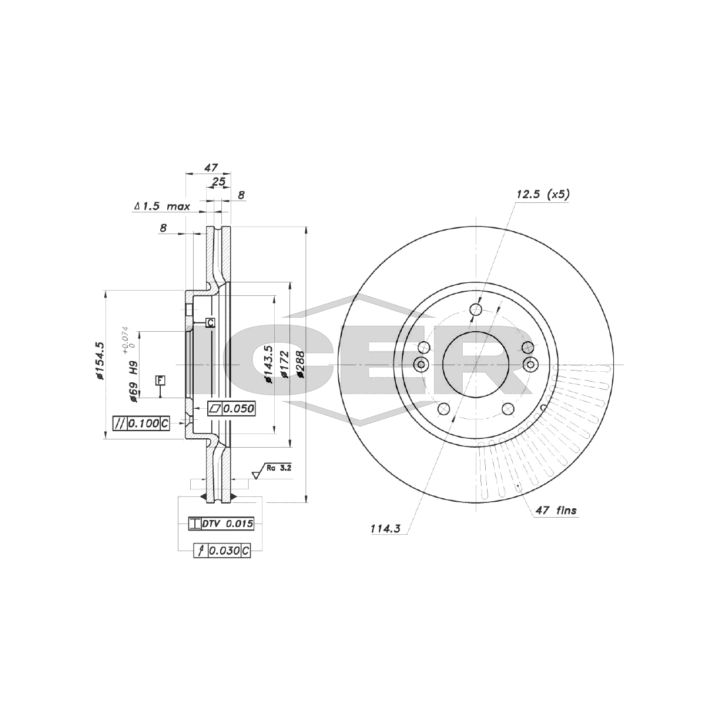 Stabdžių diskas ICER 78BD0054-2