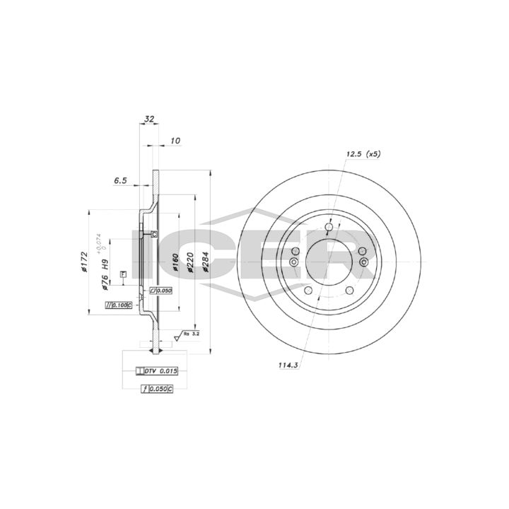 Stabdžių diskas ICER 78BD0088-2
