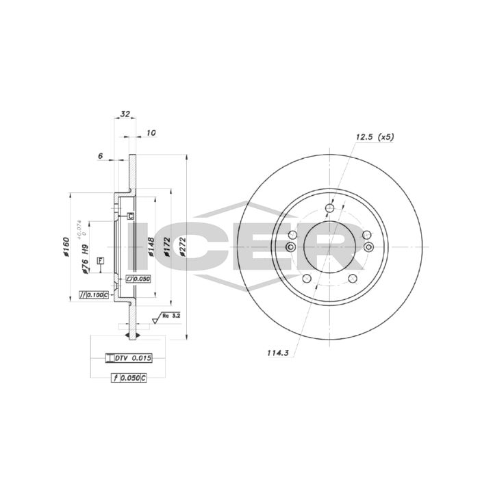 Stabdžių diskas ICER 78BD0090-2