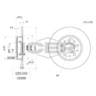 Stabdžių diskas ICER 78BD0105-2