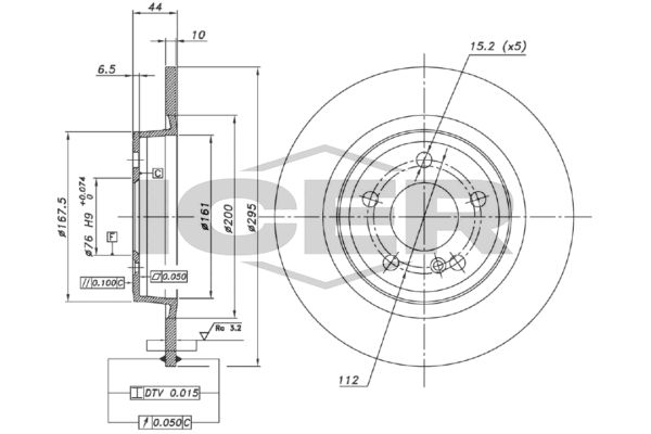 Stabdžių diskas ICER 78BD0106-2