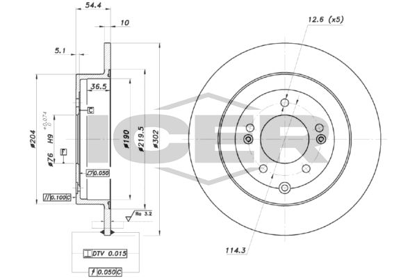 Stabdžių diskas ICER 78BD0132-2