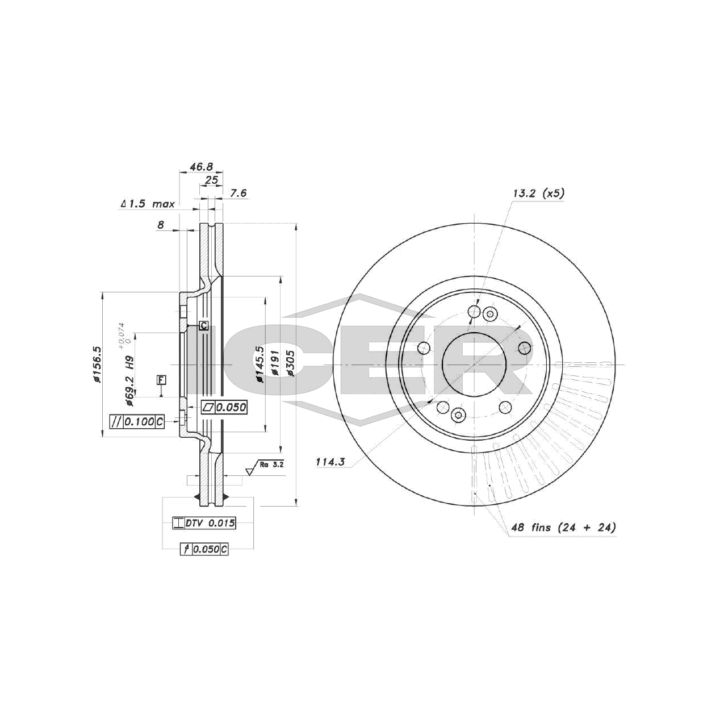 Stabdžių diskas ICER 78BD0578-2