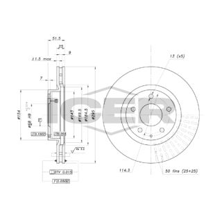 Stabdžių diskas ICER 78BD3565-2