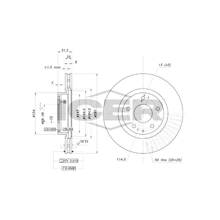 Stabdžių diskas ICER 78BD3565-2