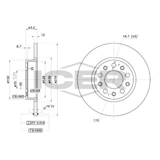 Stabdžių diskas ICER 78BD3610-2
