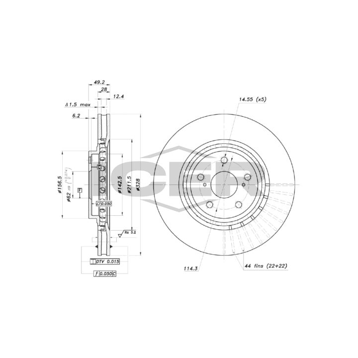 Stabdžių diskas ICER 78BD4406-2