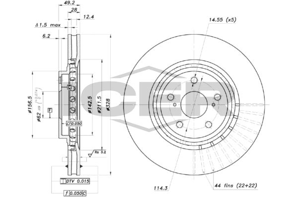 Stabdžių diskas ICER 78BD4406-2