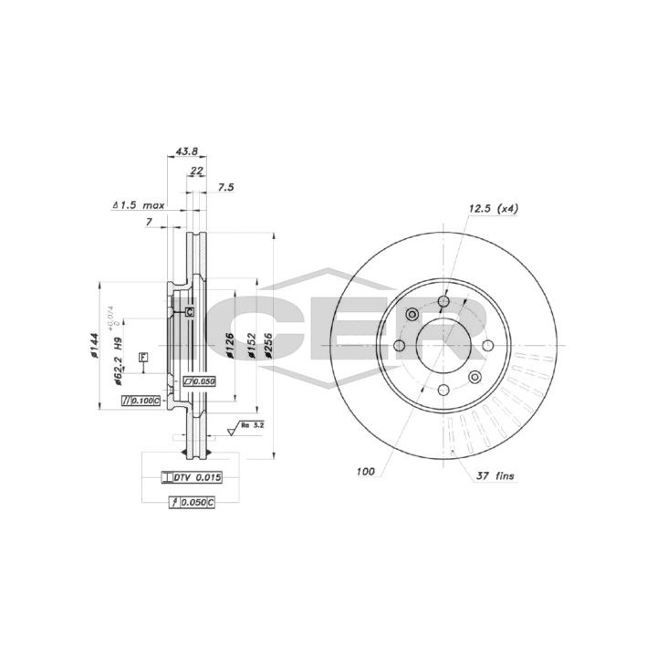 Stabdžių diskas ICER 78BD5206-2