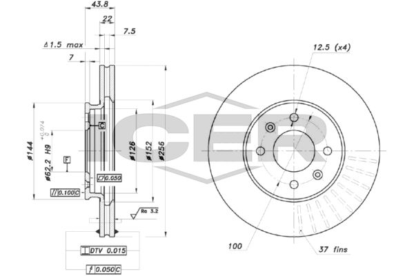 Stabdžių diskas ICER 78BD5206-2