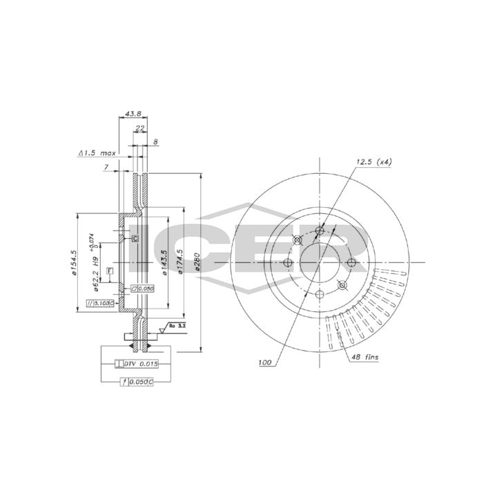 Stabdžių diskas ICER 78BD5207-2