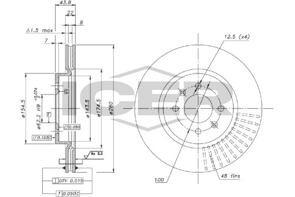 Stabdžių diskas ICER 78BD5207-2