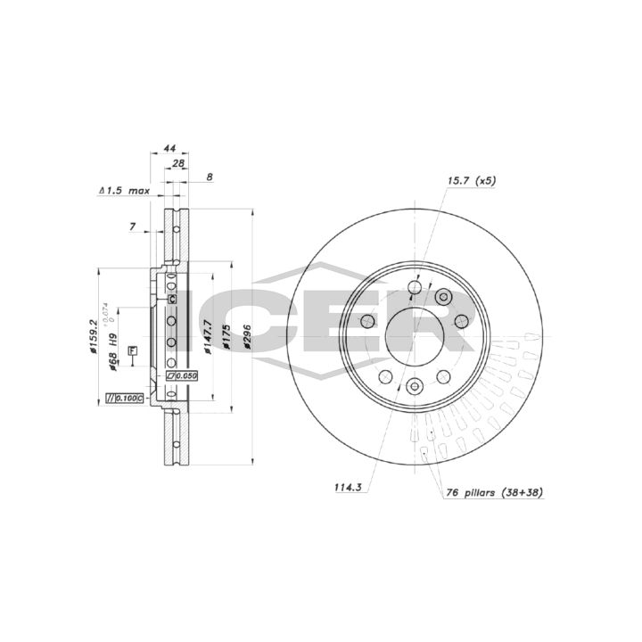 Stabdžių diskas ICER 78BD6841-2