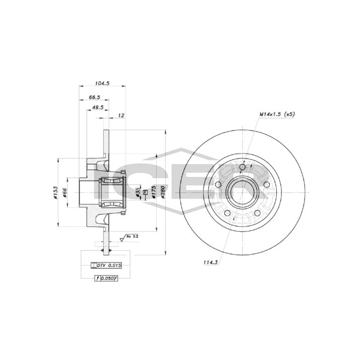 Stabdžių diskas ICER 78BD6850-1