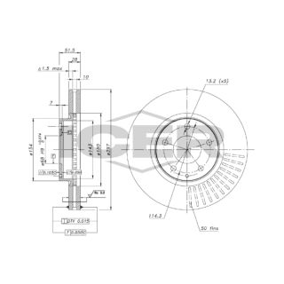 Stabdžių diskas ICER 78BD7336-2