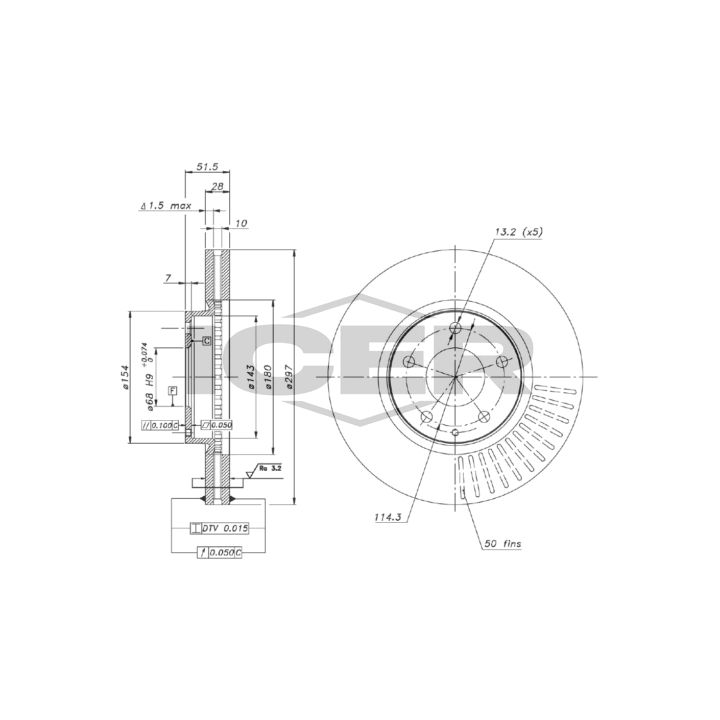 Stabdžių diskas ICER 78BD7336-2