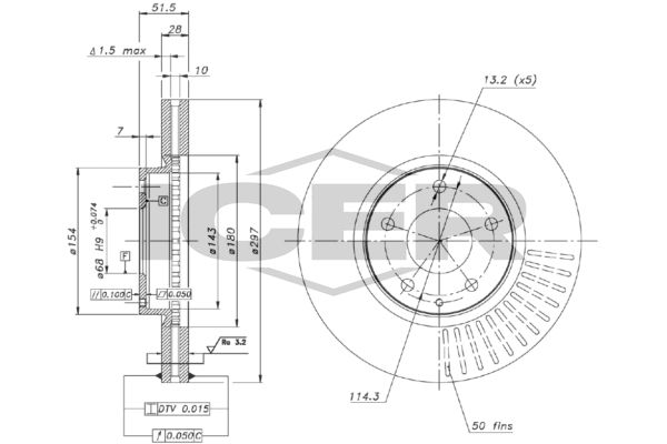 Stabdžių diskas ICER 78BD7336-2