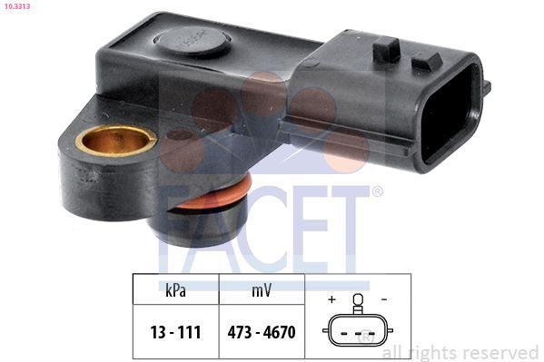 Oro slėgio jutiklis, aukščio adaptacija FACET 10.3313